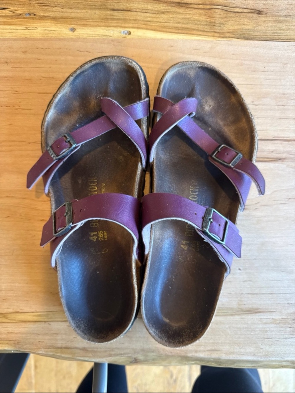 Birkenstock Women's Purple Two-Strap Leather Sandals